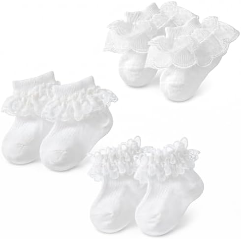 3 Pairs Baby Girl Ruffle Socks by Unknown