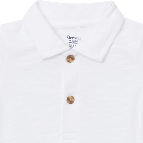 Gerber Baby Boys' Short Sleeve Polo Bodysuit - Image 2