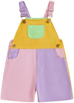 Fernvia Toddler Kids Baby Girl Boy Contrast Color Overalls Shorts Clothes by Fernvia