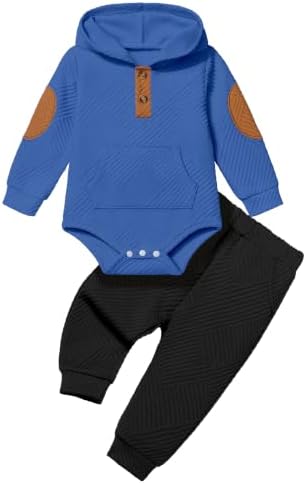 Fommy Baby Boy Clothes Colorblocked Long Sleeve Hoodie + Long Pants 2PCS Fall by Fommy