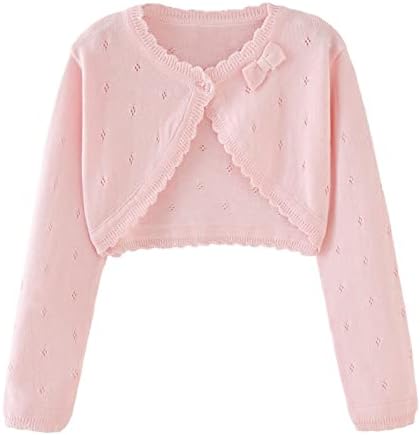 Toddler Girls Cardigan Sweater Bolero Shrug Baby Kids Long Sleeve Cropped Dress by Miccina