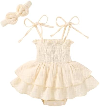 YOUNGER TREE Baby Girl Clothes Infant Summer Romper Dress Sleeveless Bodysuit by YOUNGERTREE