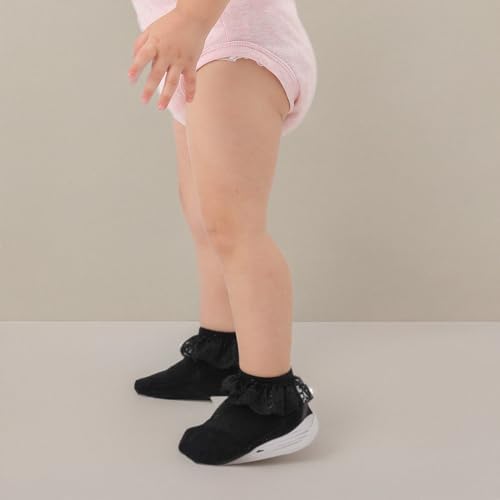 EPEIUS Baby Girl Ruffle Socks, Eyelet Frilly Lace Socks - Image 7