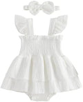 Newborn Baby Girls Summer Clothes Ruffle Sleeveless Pleated Smocked Bubble by Ursobutegl