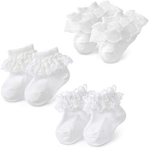 3 Pairs Baby Girl Ruffle Socks by Unknown