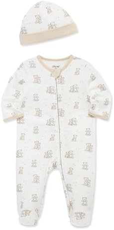 Little Me Baby Boy Clothes 2-Piece Baby Sleeper and Cap Set, 100% Cotton - Image 3