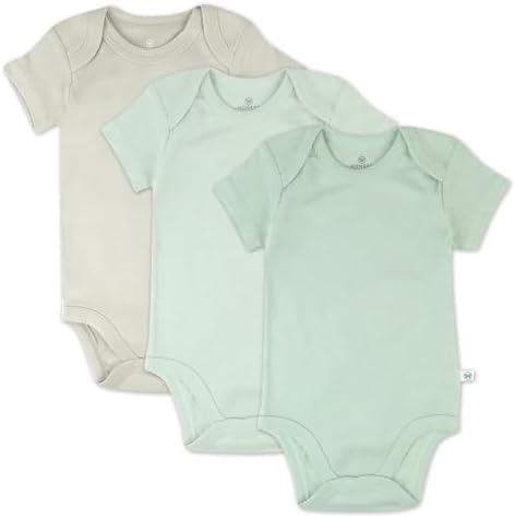 HonestBaby unisex-baby 3-pack Short Sleeve Bodysuits One-piece 100% Organic by HonestBaby