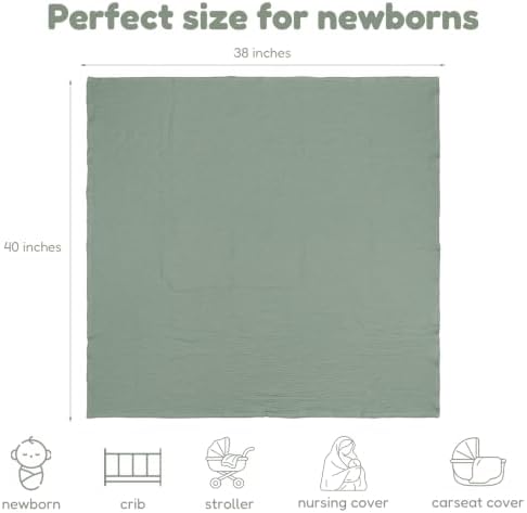Muslin Swaddle Blankets for Girls Boys 2 Pack, Mallard Duck & Green - Image 4