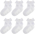 Baby Girl Socks, Ruffle Grip Bows, Toddler Newborn Infant, 6 Pairs by Unknown