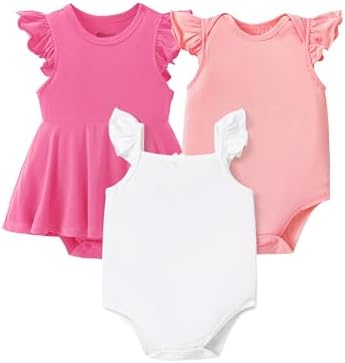 PATPAT Baby Girl Bamboo Viscose Bodysuits Set by PATPAT