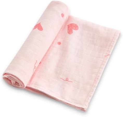 Baby Swaddle Blankets, Bamboo Muslin Receiving Blanket | 1-Pack, Lightweight & by IBESTOPIA