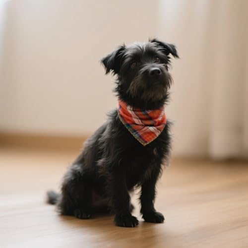 Double Layers Two Tones Dog Cotton Square Bandana Bibs Scarf Kerchief - Image 3