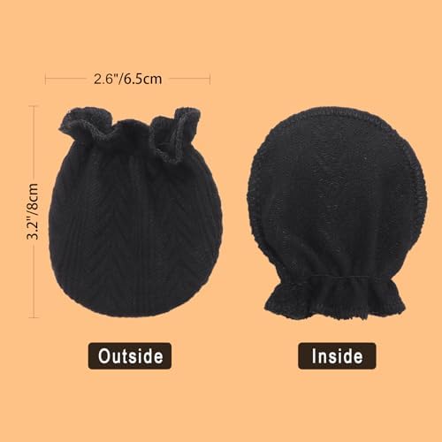 BQUBO Baby Turban Hats and Mittens Set Newborn Infant Hospital Hats Caps - Image 5