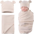 PESAAT Cotton Baby Swaddle Hat Set Newborn Infant Hats Receiving Blankets by Pesaat