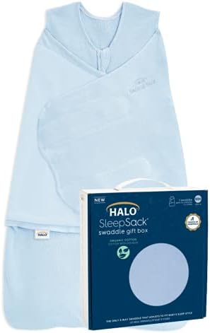 HALO Sleepsack Swaddle 100% Organic Cotton Newborn 1-Piece Gift Set by HALO