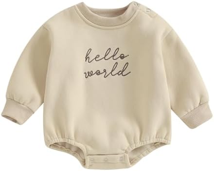 VISGOGO Newborn Infant Baby Boy Oversized Romper Sweater Bodysuits Coming Home by VISGOGO
