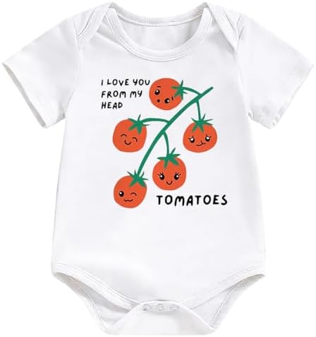 hrcfbk Infant Baby Boys Girls Bodysuit Newborn Short Sleeve Funny Letters Print by Hrcfbk