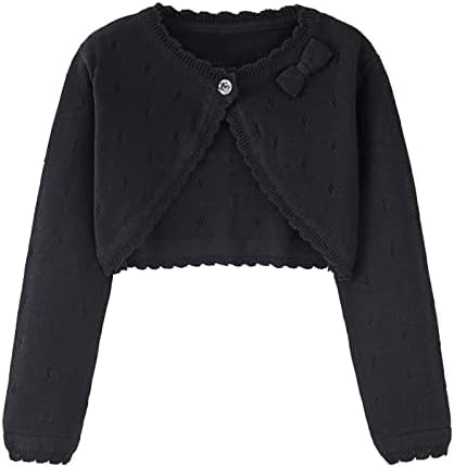 Toddler Girls Cardigan Sweater Bolero Shrug Baby Kids Long Sleeve Cropped Dress by Miccina
