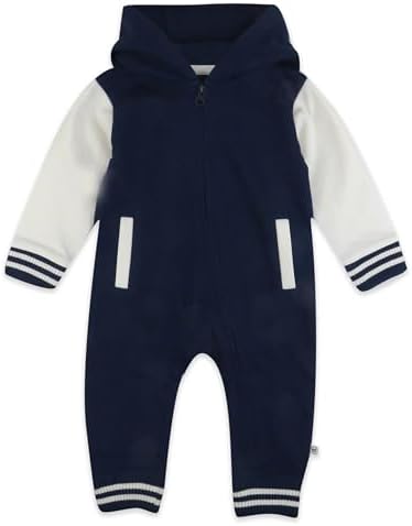 HonestBaby Baby Boys' Hoodie Coverall Team Varsity 100% Organic Cotton by HonestBaby