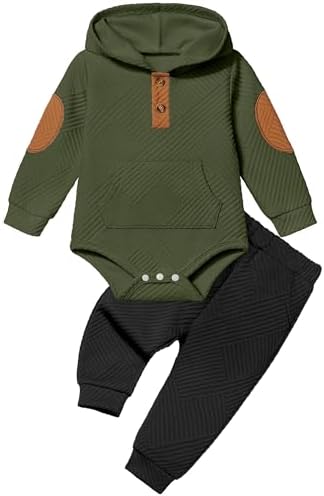 Fommy Baby Boy Clothes Colorblocked Long Sleeve Hoodie + Long Pants 2PCS Fall by Fommy