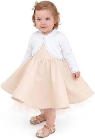 Lilax Little Girls' Knit Long Sleeve Button Closure Bolero Cardigan Shrug - Image 6