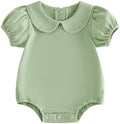 Baby Boy Girl Bubble Romper Short Sleeve Collar Summer Bodysuit by Merqwadd