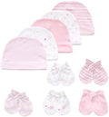 MAMIMAKA Baby Hat and Mittens Set Newborn Baby Hats Caps by MAMIMAKA