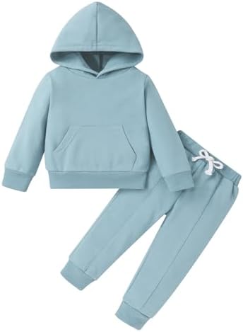 YOUNGER TREE Baby Clothes for Girls Boy Solid Color Hoodie and Sweatpants by YOUNGERTREE