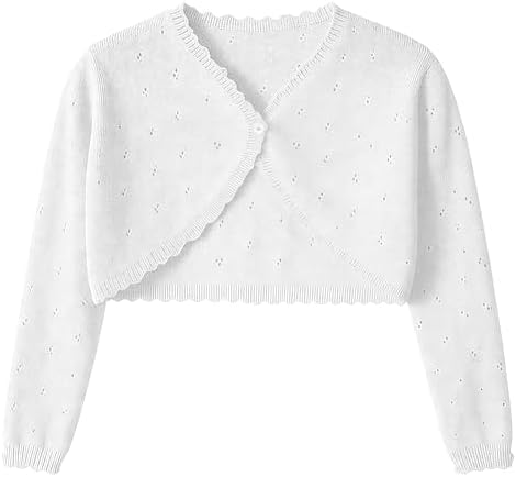 Girls Cardigan, Girls Bolero Shrug Sweater, Kids Knit Hollow Out Long Sleeve by Hvididan