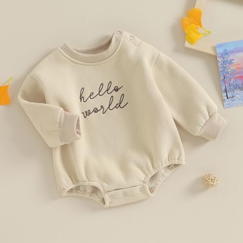 VISGOGO Newborn Infant Baby Boy Oversized Romper Sweater Bodysuits Coming Home - Image 3
