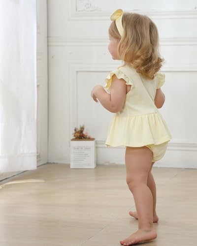 Baby Girls Romper Summer Ruffled Sleeve Bodysuit Dresses Infant Girl Clothes - Image 4