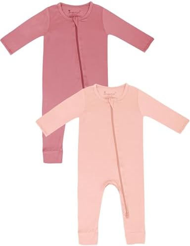 Jimonda Baby Romper Boys Girls Bamboo Pajamas 2-Way Zipper Footless Unisex Long by JimondaBaby