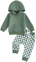Infant Baby Boy Fall Winter Clothes Outfit Hooded Long Sweatshirt Pant Set by LIOMENGZI