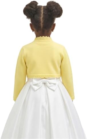 Lilax Little Girls' Knit Long Sleeve Button Closure Bolero Cardigan Shrug - Image 5