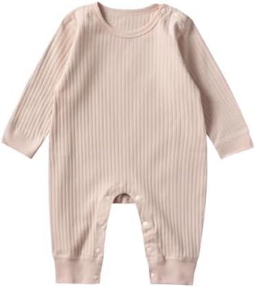 Baby Romper Long Sleeve Pure Cotton Unisex One Piece Jumpsuit, Newborn Clothes by Unknown
