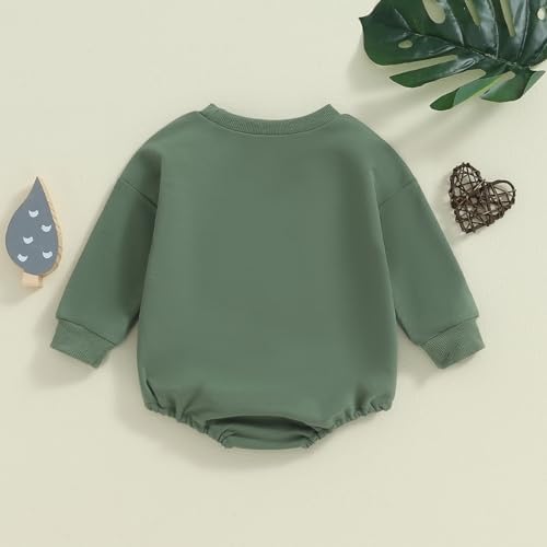 VISGOGO Newborn Infant Baby Boy Oversized Romper Sweater Bodysuits Coming Home - Image 5