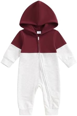 Fall Baby Clothes Newborn Boy Girl Hoodie Romper Long Sleeve Jumpsuit Winter by LedyChampswiinToddlerBaby