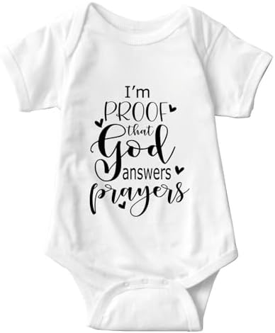listery I'M Proof That God Answers Prayers Baby Bodysuit Baby Religious Infant by listery