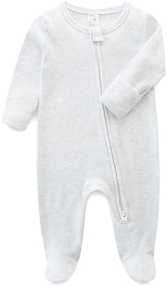 Hikido Baby Romper 100% Organic Cotton Pajamas One Piece Long Sleeve Zipper by Hikido
