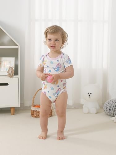 Kids Rayon of Bamboo Pajamas Set Short Sleeve Button Shorts Ages 0-24 - Image 5