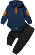 Fommy Baby Boy Clothes Colorblocked Long Sleeve Hoodie + Long Pants 2PCS Fall by Fommy