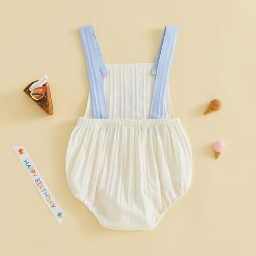 Honganda Baby Boy 1/2 Birthday Outfit Half Way to One Cake Smash Romper - Image 5