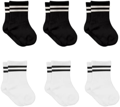 bistyle Baby Grip Ankle Socks 6 Pairs | Newborn Infant Toddlers Sock Organic by bistyle