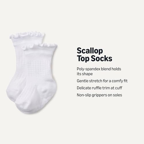 Amazon Essentials x Sofia Grainge Toddler and Baby Girls' Scallop Top Socks - Image 2