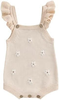 Baby Girl Summer Sleeveless Knit Sweater Romper by VSQWLZT