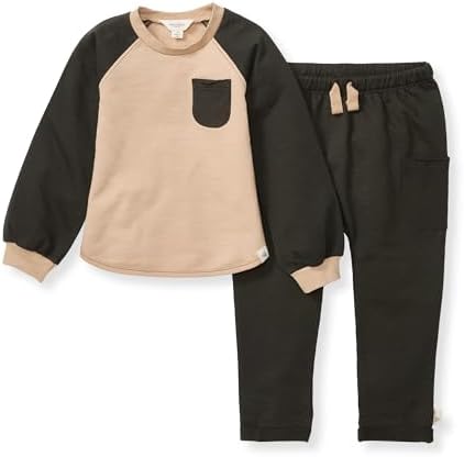 Burt's Bees Baby Boys Shirt and Pant Set, Long Sleeve Top & Bottom Outfit Bundle by BurtsBeesBaby