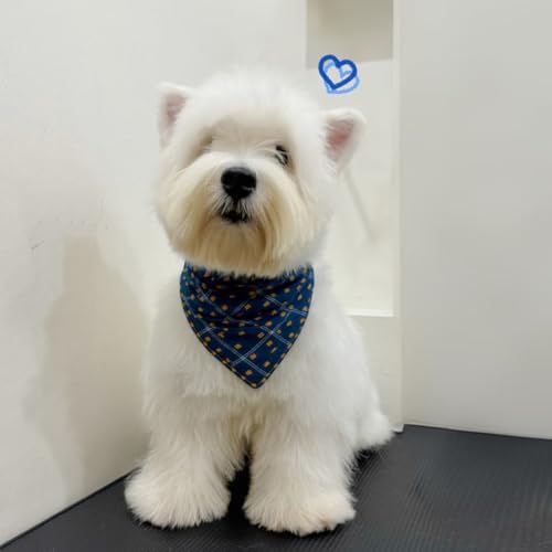 Double Layers Two Tones Dog Cotton Bandana Bibs Scarf DCB01 B&Y - Image 3