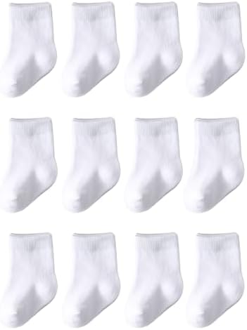 Baby Crew Socks Baby Newborn Socks 12-Pack Baby Sock 0-3/3-6 Months Infant by Marchare
