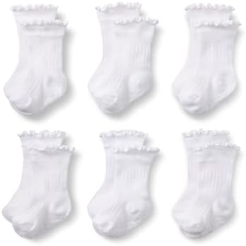 Amazon Essentials x Sofia Grainge Toddler and Baby Girls' Scallop Top Socks by AmazonEssentials