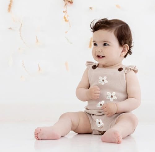 Baby Girl Summer Sleeveless Knit Sweater Romper - Image 2